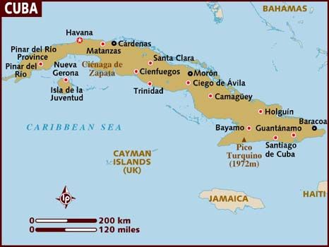 karta över Kuba