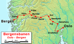 Karta över Bergenbanan